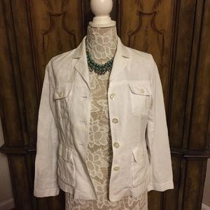 Lands End White Linen Jacket #0015